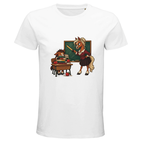 Lehrerin-Stute und Schüler – Bio-T-Shirt Herren