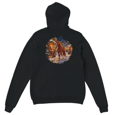 Fuchs auf dem Weihnachtsmarkt – Hoodie mit Rückendruck
