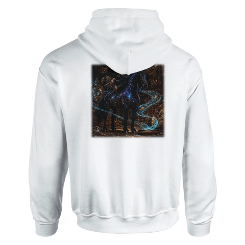 Uhrwerkpferd – Hoodie mit Rückendruck