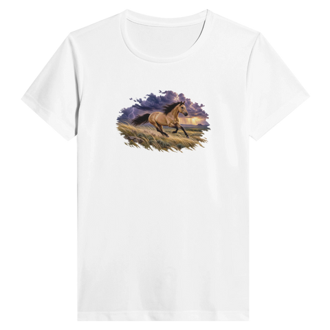 Buckskin im Prärie-Gewitter – Performance-Shirt Damen