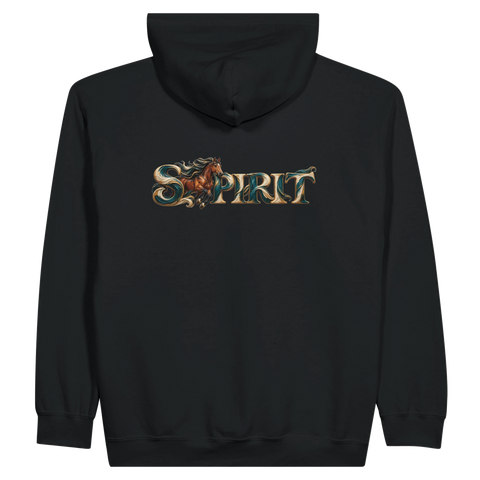 Spirit – Brauner im Galopp – Zip-Hoodie mit Rückendruck