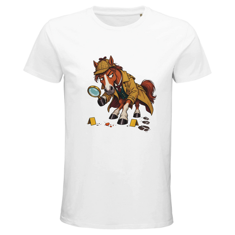 Detektiv-Pferd mit Lupe – Bio-T-Shirt Herren