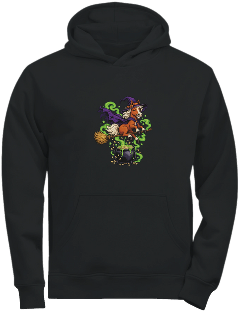 Hexenpferd am Zauberkessel – Kinder-Hoodie Tee Jays