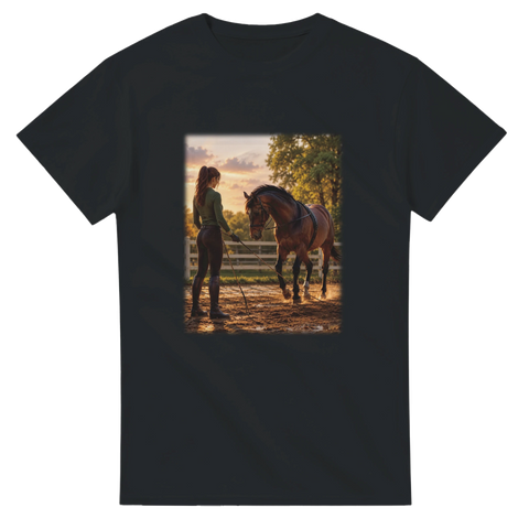 Longieren im Abendlicht – T-Shirt