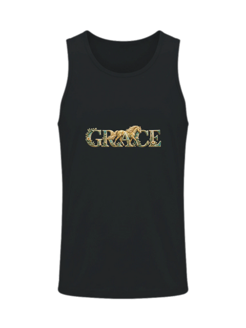 Grace – Goldenes Pferd in Türkis – Herren-Tank-Top