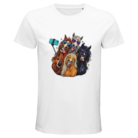 Selfie-Pferde mit Sonnenbrillen – Bio-T-Shirt Herren
