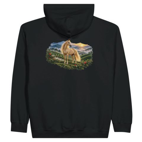 Goldstute auf der Teeplantage – Zip-Hoodie mit Rückendruck