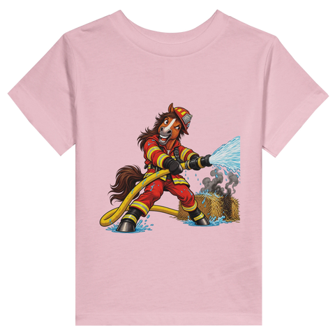 Feuerwehr-Pferd im Einsatz – Kleinkind-T-Shirt