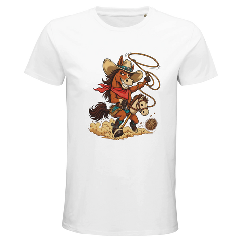 Cowboy auf dem Steckenpferd – Bio-T-Shirt Herren