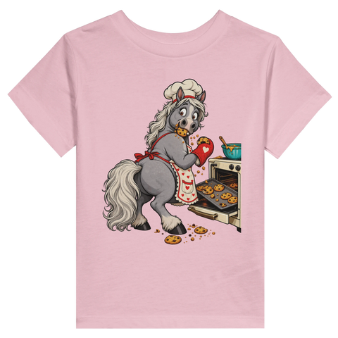 Backendes Pferd mit Keksen – Kleinkind-T-Shirt