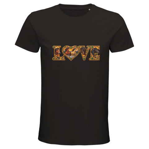 Love – Freiheit in Smaragd und Gold – Bio-T-Shirt Herren