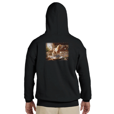 Pony in der Teetasse – Hoodie mit Rückendruck