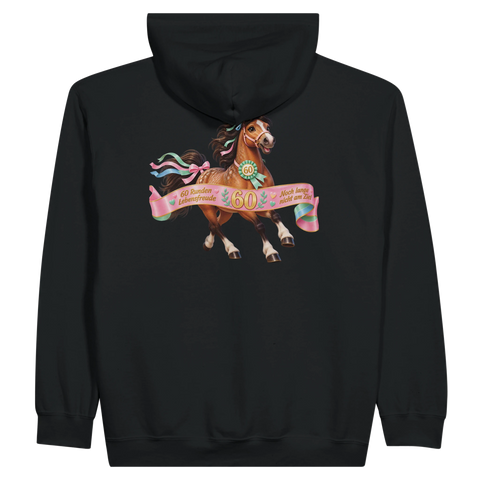 60 Runden Lebensfreude – Zip-Hoodie mit Rückendruck
