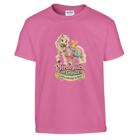 Pferdeglück im Gepäck! (7 Jahre) – Kinder-T-Shirt