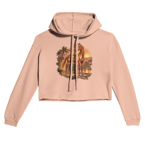 Akhal-Teke an der Wüstenoase – Cropped Hoodie