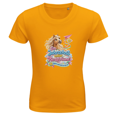 Ein Jahrzehnt voller Pferdeträume! (10 Jahre) – Kinder-T-Shirt Bio
