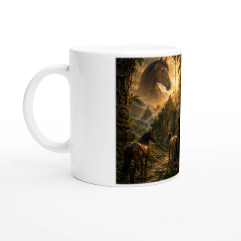Dschungeltempel im Goldlicht – Tasse