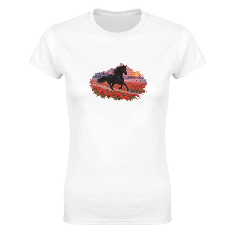 Rappe im Mohnfeld – Damen-T-Shirt