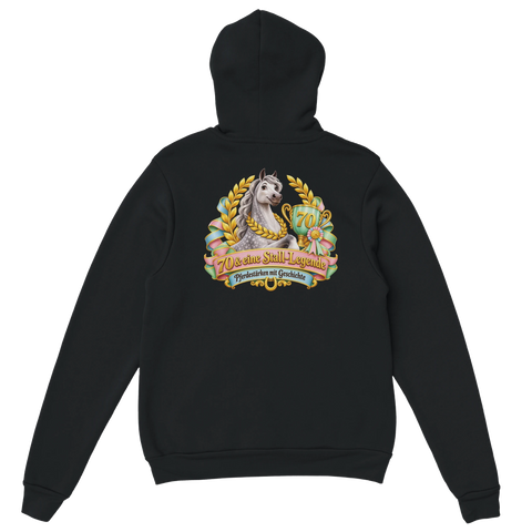 70 und eine Stall-Legende – Hoodie mit Rückendruck