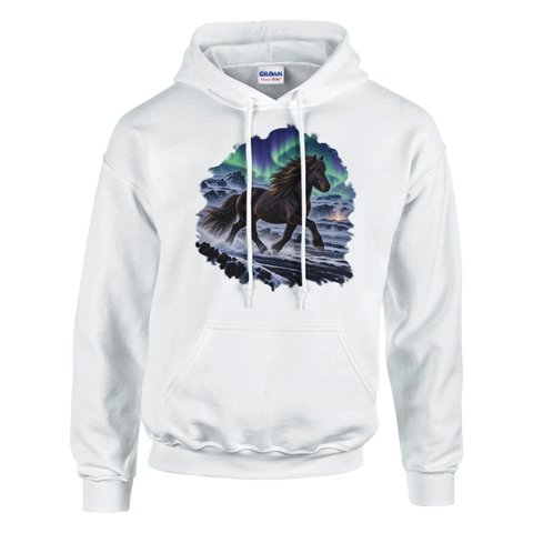 Islandpferd unter Polarlicht – Hoodie