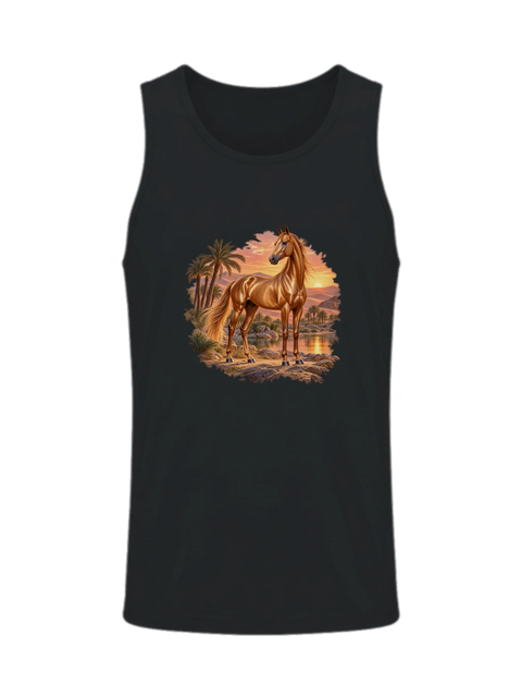 Akhal-Teke an der Wüstenoase – Herren-Tank-Top