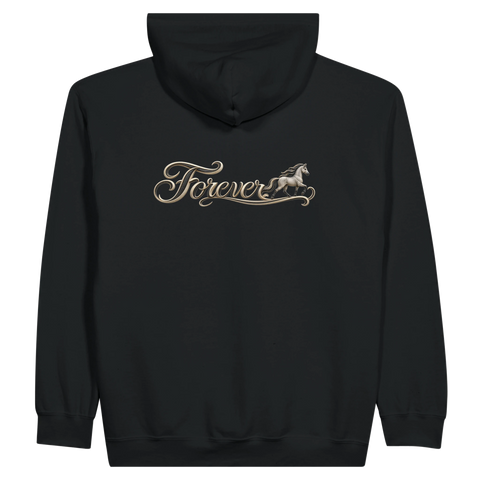 Forever – Schimmel im Trab – Zip-Hoodie mit Rückendruck