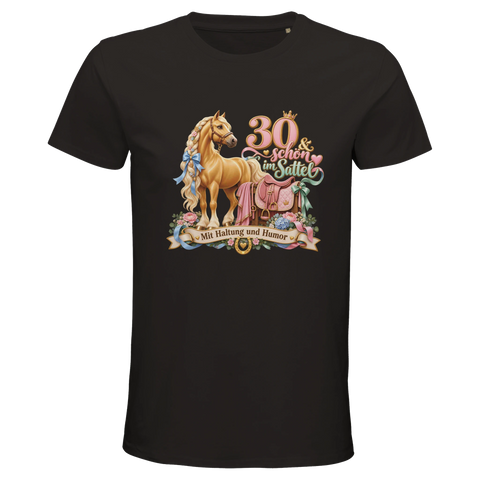 30 und schon im Sattel – Bio-T-Shirt Herren