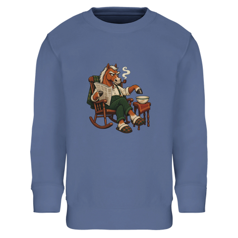 Grummeliges Pferd im Schaukelstuhl – Kinder-Pullover