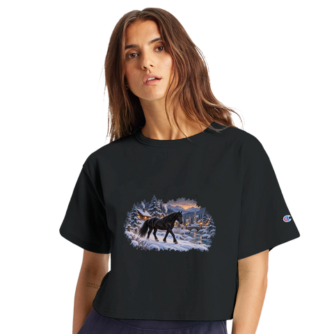 Rappe im verschneiten Bergdorf – Crop-Top