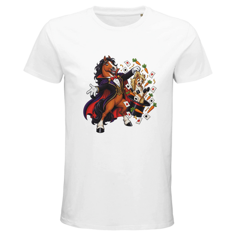 Zauberer-Pferd mit Zylinder – Bio-T-Shirt Herren