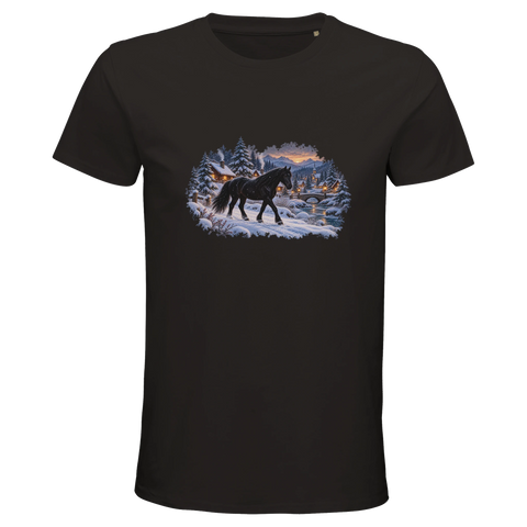 Rappe im verschneiten Bergdorf – Bio-T-Shirt Herren