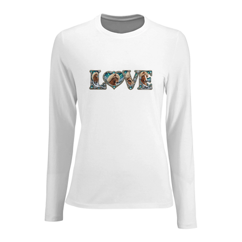 Love – Islandpferd im Nordlicht – Damen-Langarmshirt