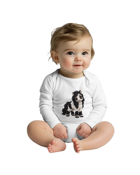 Panda-Fleckchen – Baby-Strampler langarm