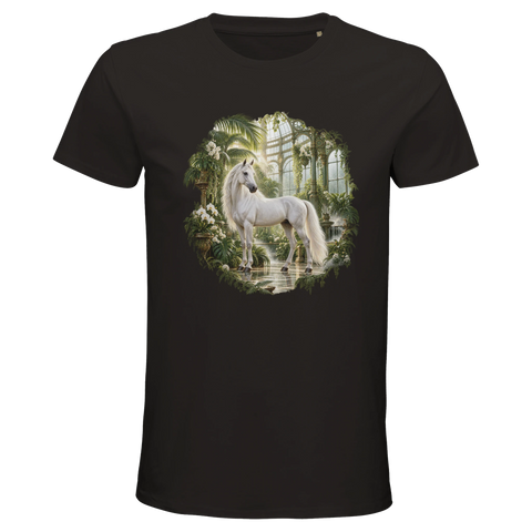 Weißes Pferd im viktorianischen Glashaus – Bio-T-Shirt Herren