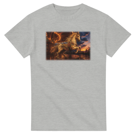 Karussellpferd im Abendlicht – T-Shirt