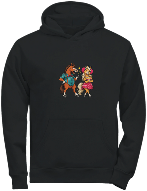 Streitendes Pferdepaar im Retro-Look – Kinder-Hoodie Tee Jays