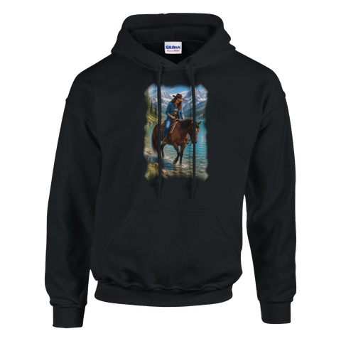 Reiterin am Alpensee – Hoodie