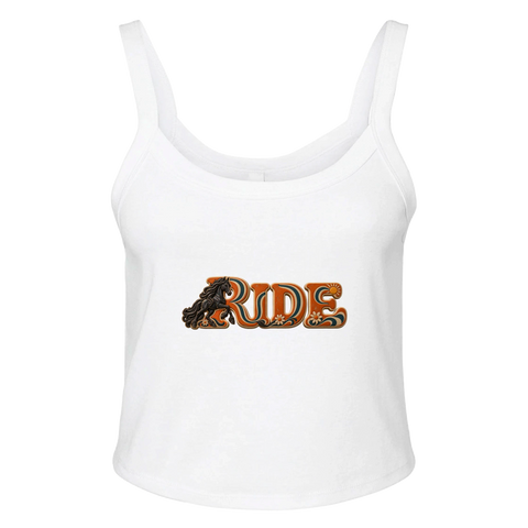 Ride – Friese im Retro-Orange – Ripp-Tank-Top