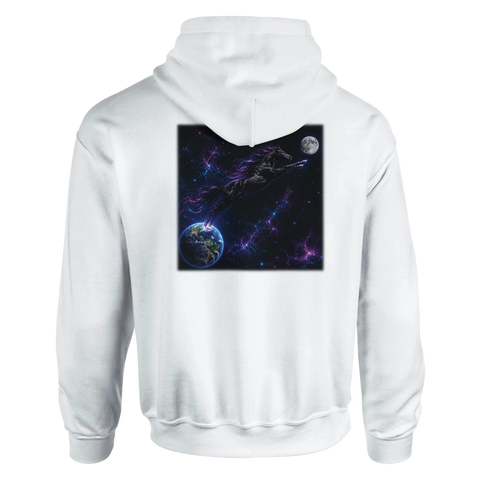 Sprung ins All – Hoodie mit Rückendruck