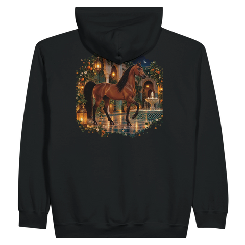 Barbe im marokkanischen Riad – Zip-Hoodie mit Rückendruck
