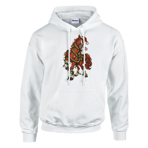 Weihnachtspferd in der Lichterkette – Hoodie