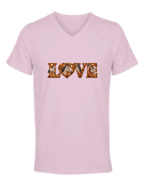 Love – Appaloosa im Herbstlaub – Damen-T-Shirt V-Ausschnitt