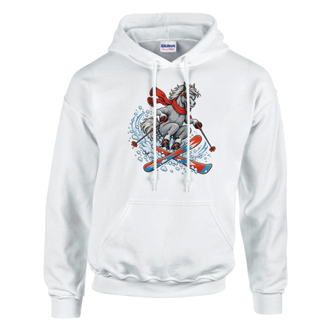 Ski-Pferd im Schnee – Hoodie