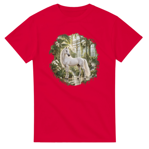 Weißes Pferd im viktorianischen Glashaus – T-Shirt