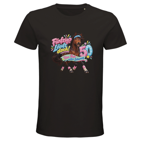 Fünfzig? Läuft doch! – Bio-T-Shirt Herren