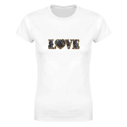 Love – Friese in Saphirblau – Damen-T-Shirt