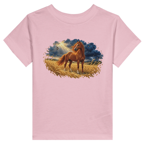 Fuchs im Weizenfeld vor dem Gewitter – Kleinkind-T-Shirt