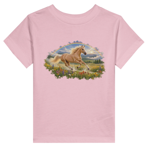 Palomino unterm Regenbogen – Kleinkind-T-Shirt