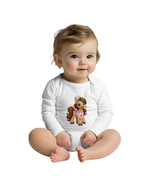 Küchenpony Karamell – Baby-Strampler langarm