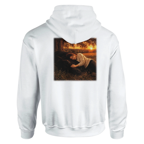 Zusammen im Abendfeld – Hoodie mit Rückendruck